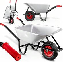 Wheelbarrow 100L Up To 250 Kg – Garden Wheelbarrow With Pneumatic Tires, Galvanized Steel Rim, Construction Wheelbarrow For Garden And Construction Site - A - 查看 1