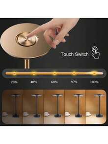 Modern Dimmable Touch Desk Lamp, 3 Color Temperatures, Metallic Texture, Portable Wireless Aluminum Night Light, Adjustable Lighting, Rechargeable Lithium Battery, Suitable For Home, Office, Bar Decoration - UFO Table Lamp - View 5