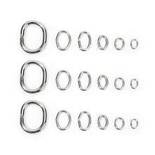 100pcs/Pack Stainless Steel Single Loop Oval Rings, Closed Loop Rings For Necklace Jewelry Making, Minimalist Fashion Hypoallergenic Findings For DIY - Egg-shaped Ring - View 2