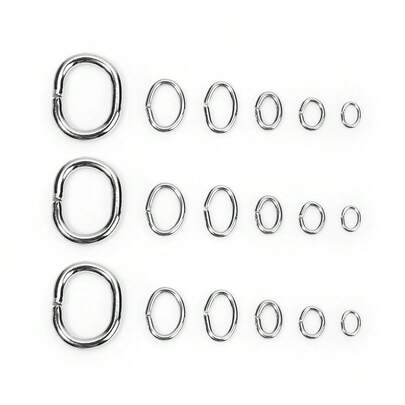 100pcs/Pack Stainless Steel Single Loop Oval Rings, Closed Loop Rings For Necklace Jewelry Making, Minimalist Fashion Hypoallergenic Findings For DIY