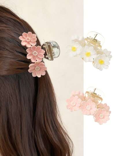 2pcs Bohemian Style Daisy Hair Clips, Elegant Chic Hair Accessories For Women, Suitable For Travel, Vacation, Photo Shooting