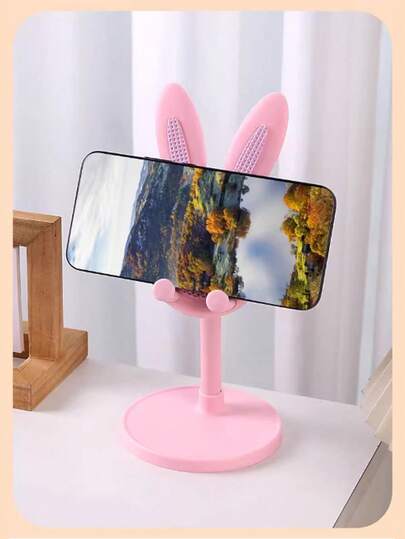 حامل هاتف قابل للطي بشكل أرنب مصنوع من البلاستيك ABS والألومنيوم، حامل لوحي وهاتف أبيض للزفاف وعيد الميلاد والمنزل والمكتب وديكور العودة إلى المدرسة، متوافق مع مختلف الهواتف، هدية عيد ميلاد، عائلة، أصدقاء، هدية هالوين، هدية للمعلم