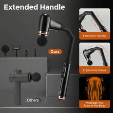 长柄肘部筋膜枪，家用电动多功能肌肉振动放松颈椎按摩器，健身房、家庭使用，1200mAh可充电电池 - 查看 3