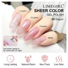 LIMEGIRL 6色粉色系列凝膠指甲油套組，半永久浸泡式 UV LED 凝膠指甲油，春夏 DIY 美甲藝術女性禮物 - 彩色 - 查看 7