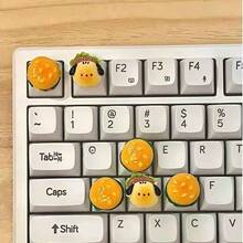 2个独特的凸起键帽，DIY美甲键盘配件，可爱斗牛犬打字和游戏辅助工具 - 查看 5