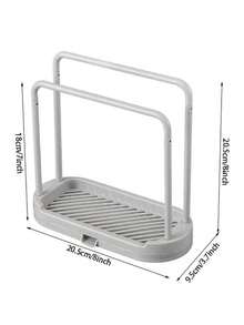 1pc White /Grey Kitchen Sink Rack Tray Organizer Stand,Kitchen Countertop Rust Proof Sink Accessories ,For Sponge, Dish Cloth, Rag, Brush, Scrubber Storage Holder. - View 3