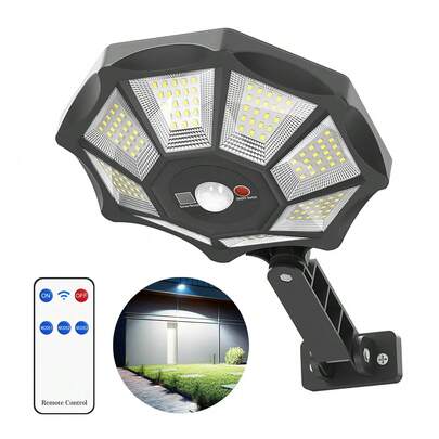 LiHangStar 1/2 đèn tường năng lượng mặt trời, 168 đèn LED cảm biến chuyển động, đèn pha trắng, đèn chiếu điểm cảm biến chuyển động, đèn ngoài trời thích hợp cho sân vườn, nhà kho, tường ngoài, đường phố thương mại, cắm trại.