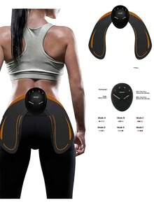 新款臀部贴片，智能臀部按摩器，臀部提升装置，懒散健身臀部训练器，适合家庭使用 - 黑色 - 查看 9