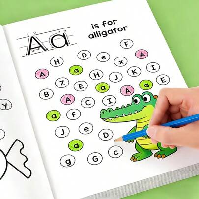 32-Page Children's Alphabet Tracing Workbook | Suitable For Kindergarten And Primary School, A-Z Alphabet Practice Book | An Interesting Early Writing Book, Including Drawing Pages, Magic Words, Workbook, Durable English Writing Notebook, Essential Items For The Start Of The School Year