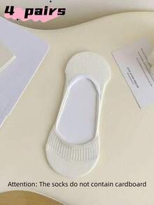 1/4/6 Pairs Women's Invisible Socks, Breathable Mesh Thin Boat Socks, Summer Invisible Non-Slip Lining Socks Suitable For Flat Shoes - Multicolor - View 8