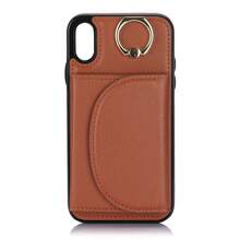 Ốp ví giả da PU AWQUER phù hợp với 17 Air 17E 16E 16 15 14 13 12 11 Pro X XS Max XR 8 7 Plus SE 5G 2022 2020 SE3 SE2, có chân đế, khe đựng thẻ, túi đựng điện thoại và vòng giữ ngón tay. - màu nâu - Xem 10