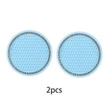 Bộ 2 đế lót ly ô tô, đế lót ly trang trí sáng bóng, đế lót ly silicon chống trượt đa năng cho ô tô, phụ kiện nội thất ô tô, bộ đế lót ly tròn bằng cao su đính đá pha lê mềm 7cm/2.75 inch, phụ kiện nội thất ô tô. - A - Xem 10