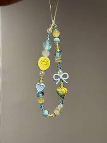 INS Style Korean Small Fish, Bowknot, Heart CCD Pendant Charm, Phone Lanyard - Yellow - View 5