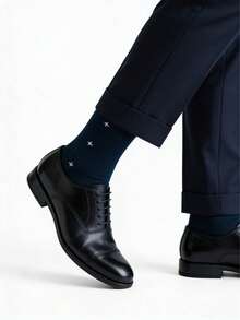 5 pares de calcetines de media caña para hombres en caja de regalo, transpirables y resistentes al olor para todas las estaciones, versátiles para negocios y casual, estilo británico en colores surtidos, calcetines cómodos para regalos - Azul - Ver 2