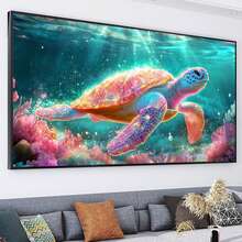 5D DIY 全钻钻石画套装，70x40厘米/27.6x15.7英寸大尺寸钻石艺术品，钻石手工套装，适用于家居墙面装饰，生日、母亲节、父亲节、情人节礼物 - 圓鑽 - 查看 2