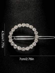 2/1个镶钻圆形发夹，适合女性日常或婚礼场合，时尚简约，闪亮个性，金色/银色可选。发饰，女士发饰，配饰，女士配饰，发饰，女士发饰，发饰，美发工具，美容配饰，卷发配饰，发饰，发饰，女士发饰，秋季，旅行 - 銀色 - 查看 6