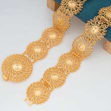 2026新款18K镀金星空树叶设计腰链，优雅复古花卉雕刻图案，适合婚礼、派对、送给爱人、朋友、姐妹的礼物，男女皆宜 - 香檳色 - 查看 2