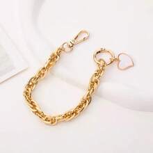 European And American Electroplated Metal Chain Rhinestone Heart Pendant, Phone Case Lanyard, Luxury Keychain - Multicolor - View 2