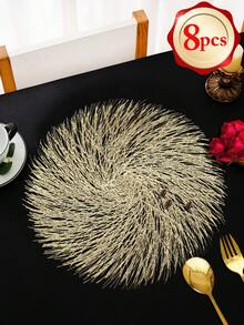 1-200 tấm lót bàn tròn tối giản bằng PVC màu vàng, có thể giặt, dễ lau chùi, chống trơn trượt, trang trí bàn ăn cho các dịp lễ, đám cưới, tiệc tùng. - Nhiều màu - Xem 17