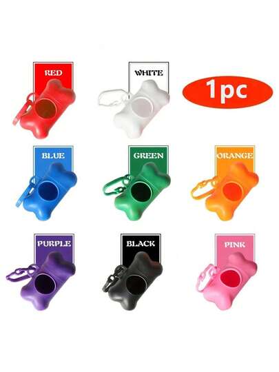 Bone-Shaped Pet Dog Poop Bag Dispenser, Dog Poop Bag Holder With Hook, Suitable For Indoor/Outdoor Cat/Dog Waste Cleaning, Multiple Colors Available For Small Pets, Dogs, Walking, Hiking, Camping