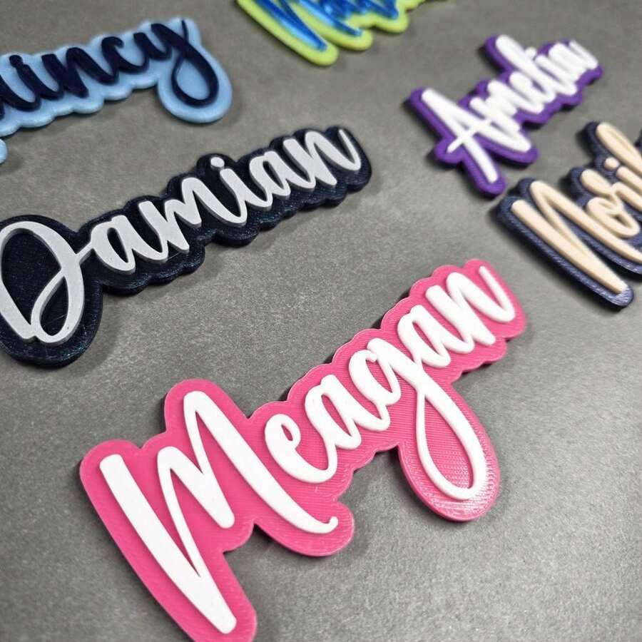Elegant Name Fridge Magnets, Family Name Magnets, Locker Name Magnets, Personalized Fridge Name Stickers, Multiple Colors Available!, Housewarming Gift - F-word Fridge Magnet - View 1