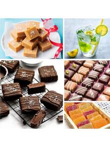 1个/2个/3个焦糖糖果模具，40孔方形硅胶模具，适用于制作巧克力、糖果、冰块、软糖、甘纳许、果冻、松露巧克力 - 彩色 - 查看 10