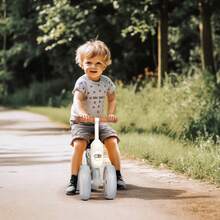 Children's Balance Bike, 4-Wheel Ride-On Car, 135° Steering Angle, Off-Road, For Toddlers - Brown Green - View 3