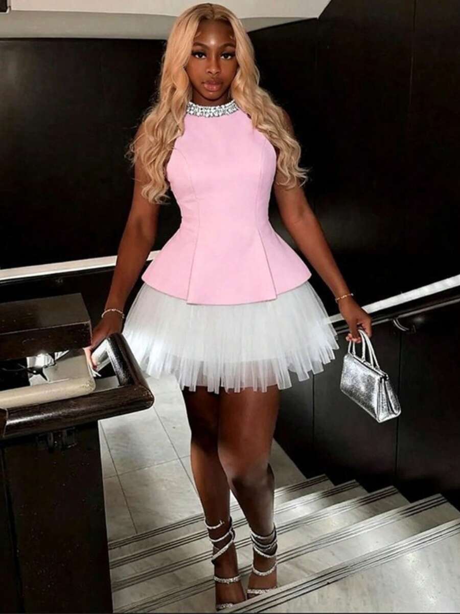 Summer Outfits For Women Pink White Dresses For Women Easter Dress Wedding Guest Dress Formal Dresses Vestidos Elegantes De Mujer Prom Dresses Graduation Dresses For Women Vacation Dresses Birthday Dress Beach Cover Up Dress - 粉紅色 - 查看 1