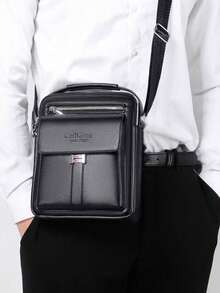 男士高端复古时尚休闲商务便携手提包，带可拆卸肩带和手机袋 - 彩色 - 查看 5