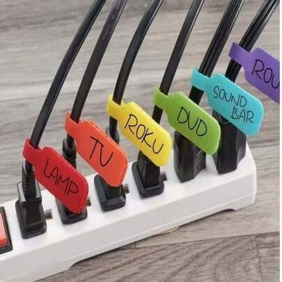 5/10/20 piezas Cinta mágica de colores aleatorios autoadhesiva para organizar cables, apta para cables de carga, cables de red, lavable y reutilizable