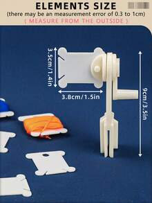 Bộ dụng cụ tự quấn chỉ thêu chữ thập màu trắng, bao gồm 50 hoặc 100 cuộn chỉ và 1 máy quấn chỉ. - A - Xem 4