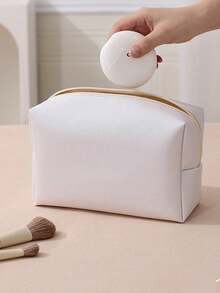 1 túi đựng mỹ phẩm bằng da PU, chống nước và di động, thiết kế khóa kéo, túi trang điểm cô dâu, túi đựng mỹ phẩm, túi đựng đồ dùng vệ sinh cá nhân, túi đựng đồ, phong cách tối giản, túi mỹ phẩm du lịch, túi đựng đồ dùng vệ sinh cá nhân cho nữ, quà tặng cho mẹ, túi đi biển, đồ dùng cần thiết cho năm học mới. - Nhiều màu - Xem 11