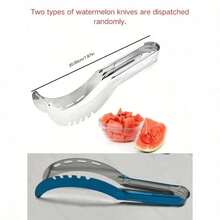 1pc Stainless Steel Watermelon Slicer - Simple Kitchen Tool For Fruit Dividing And Cutting - Multicolor - View 5