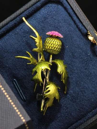 1pc Exquisite Pin Brooch Waist High End Flower Colorful Corsage Suit Style Green Garden, Daily Outfit Valentine's Day Gift