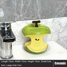 Creative Ceramic Toothbrush Holder Non-Slip Waterproof Makeup Brush Storage Rack Durable Portable Countertop Organizer For Bathroom Toothpaste Toothbrush Home Daily Supplies - 4 Holes Red - View 1