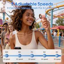 sweetfull Handheld High-Speed Turbo Cooling Fan, Portable USB Rechargeable 5-Speed Adjustable Personal Outdoor Cooling Mini Fan, Suitable For Travel, Beach, Cruise, School, Party, Essential For Summer Cooling - Multicolor - View 4