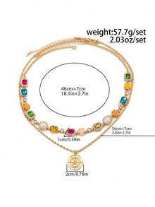 Bộ 2 mặt dây chuyền hình ngôi sao phong cách Rock Punk, mặt dây chuyền hình chữ thập đính đá acrylic, dây chuyền bện, thiết kế Hip-Hop, thích hợp đeo hàng ngày, dạo phố, dự tiệc, lễ hội, quà tặng thời trang đa năng cho các cặp đôi. - vòng cổ - Xem 5