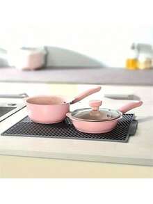 1pc Silicone Dish Drying Mat, Foldable Dish Drainer Pad, Large Drainage Mat, Heat Resistant Pot Holder, Dishwasher Trivet, Kitchen Accessories - Grey - View 3