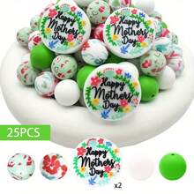 25/44/75pcs Mother's Day Letter Bead Set - Mother's Day Theme "Love Mom" - Suitable For DIY Handmade Keychains, Necklaces, Bracelets, Decorative Pens, Jewelry And Pendants - Ideal For Holiday And Birthday Gifts - Mother's Day Alphabet - View 13