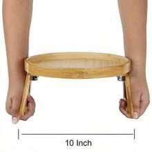 Sofa Tray Table Sofa Armrest Clip-On Tray Natural Bamboo Sofa Tray Practical TV Snack Tray For Remote Control Coffee Snacks - 木製的 - 查看 10