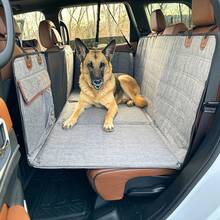 Dog Car Seat Cover For Back Seat Hard Bottom -Backseat Extender For Dogs - Pet Hammock For Car, Truck, SUV - Protector Bed With Mesh Window & Storage - 灰色 - 查看 1