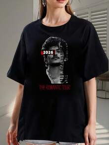 Das neue Bruno Marss "The Romantic Tour"-T-Shirt für Damen und Herren aus der Frühjahr/Sommer-Kollektion 2026 mit Motiven von Bruno Marss aus dem Harajuku-Album ist ein lässiges Baumwoll-T-Shirt und ein tolles Geschenk. Es besteht aus reiner Baumwolle, ist weich und atmungsaktiv und eignet sich daher für Damen und Herren gleichermaßen. Das Shirt ist für jede Jahreszeit geeignet und ein stylisches Souvenir. Perfekt für den Alltag, urbane Modebegeisterte und Musikliebhaber. - Schwarz - Übersicht 6