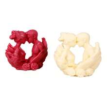 浪漫情侣硅胶模具 – 心形蜡烛/肥皂/树脂模具，适用于情人节、周年纪念日、婚礼礼物 – DIY 手工艺品制作，适用于软陶、石膏、环氧树脂等材料 – 1 个装 - 情侶 - 查看 6