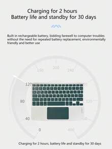 Teclado inalámbrico Bluetooth recargable con panel táctil, adecuado para iPad, tabletas y teléfonos inteligentes, mini, delgado, silencioso y portátil, para oficina, viajes y juegos - Verde Oscuro - Ver 7