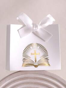 5pcs Colorful Satin Bow Decorated Elegant Wedding Candy Boxes | Joyful Wedding Guest Favor Boxes - Multicolor - View 4