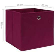 Caja de almacenaje 4 uds tela no tejida rojo oscuro 28x28x28 cm multifunzionale e grande capacità risparmia spazio e facile da pulire stabile e estetico ideale per sala da pranzo sala da pranzo e camera da letto - Rosso - Visualizzare 5