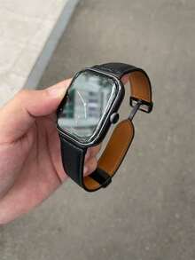 1pc Silicone Leather Magnetic Strap, Suitable For Daily Wear, Compatible With Watch 4/5/6 Active - Black - View 4