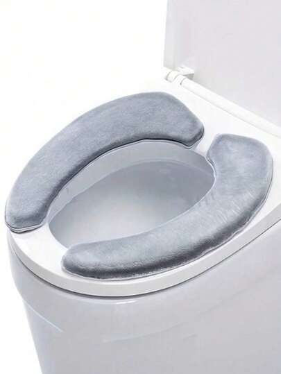 2 Packs Of Soft-Touch, Washable Polyester Toilet Seat Covers, Thickened For Comfort And Warmth, Easy To Install, Universal Bathroom Accessory.