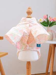 PETCIRCLE 1件宠物衣服，樱花梦幻和服轻便透气舒适狗狗/猫咪套装 - 粉色 - 粉色 - 查看 6