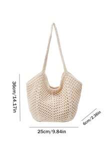 1个新款休闲沙滩单肩包，手工编织大容量镂空度假包，适合休闲、街头、度假，可作为生日礼物送给女友/妻子或日常使用。 - 彩色 - 查看 2